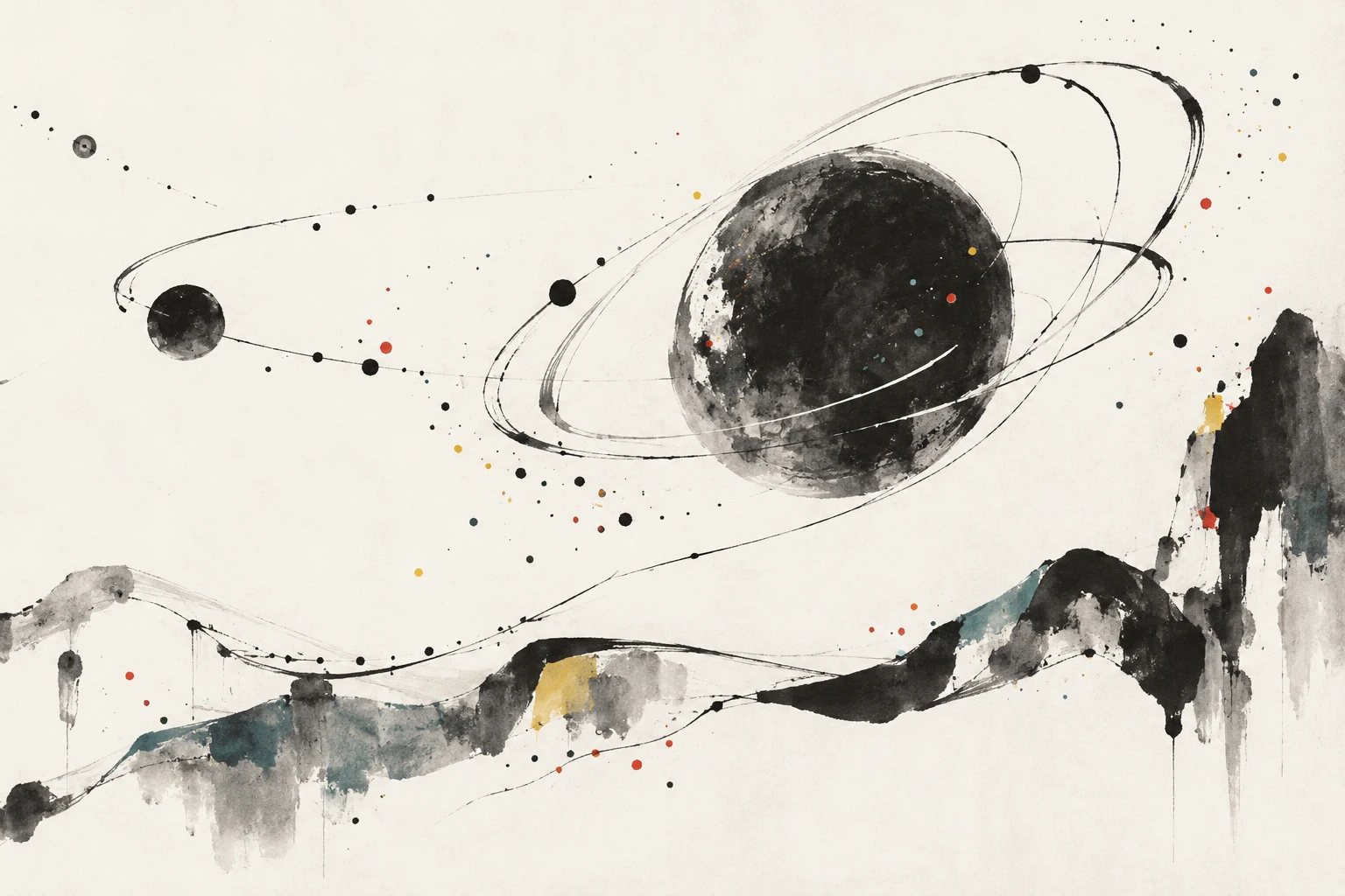 Artistic illustration of a neutron star with oscillation-mode ripples and inference curves, not observational data