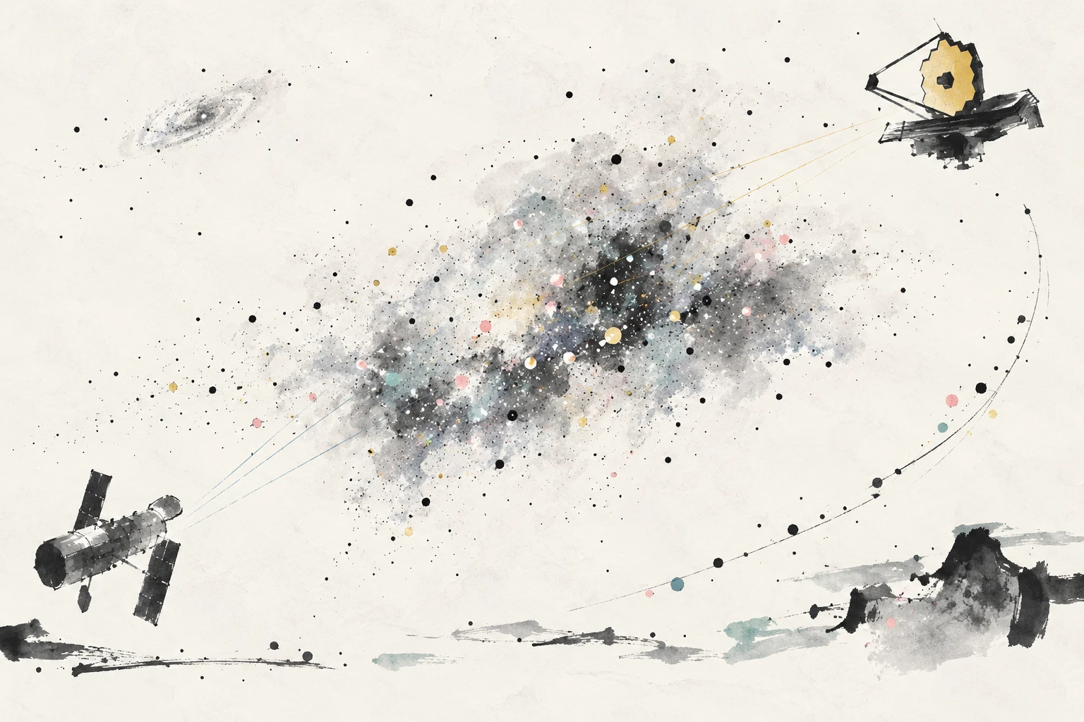 Abstract illustration of pulsing stars in a dwarf galaxy