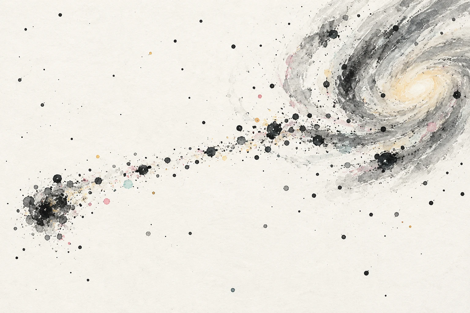 Artist's illustration of a faint stellar stream arcing through the Milky Way halo.