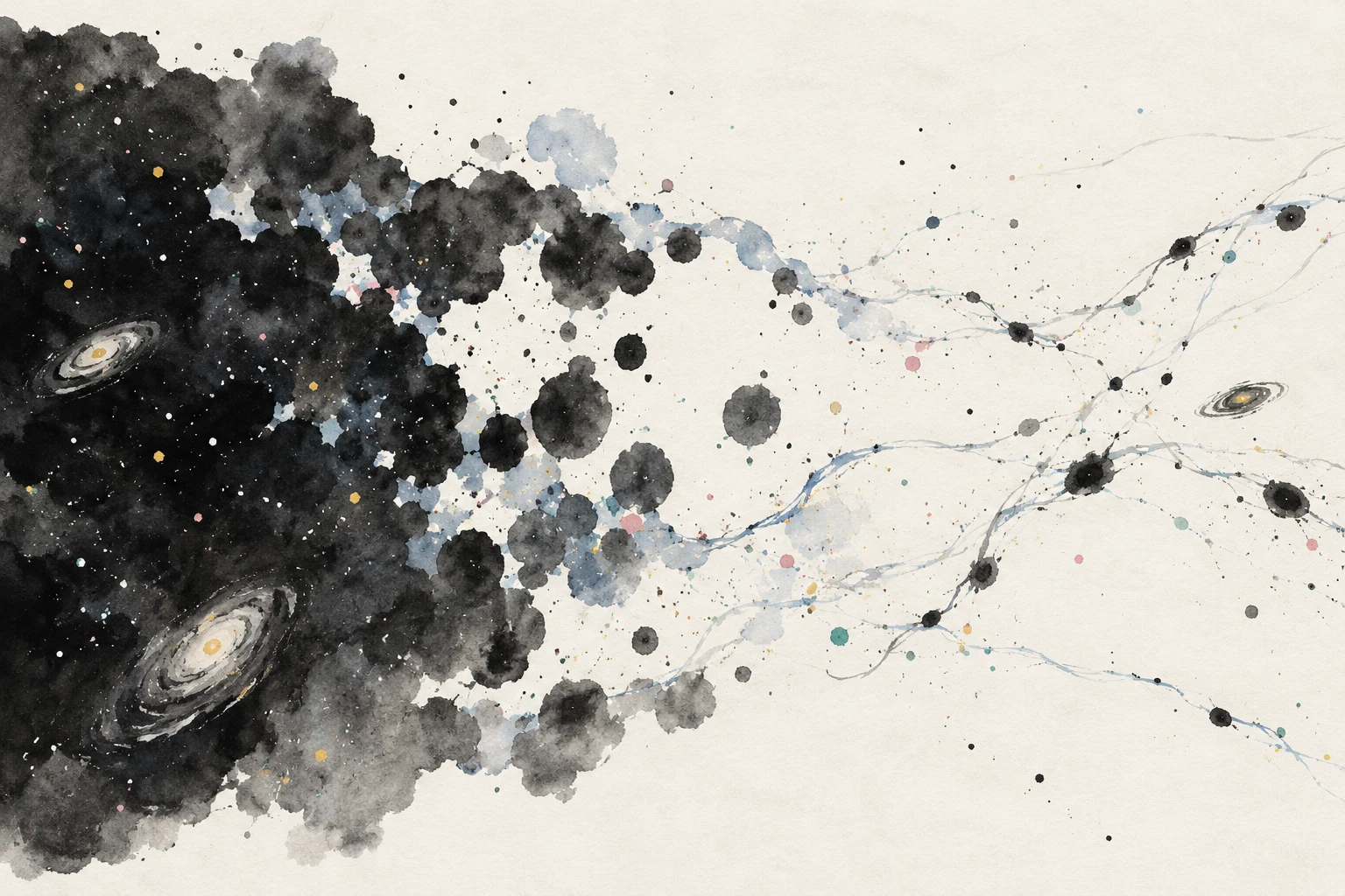 Artistic illustration of ionized bubbles and gas filaments in the early universe.